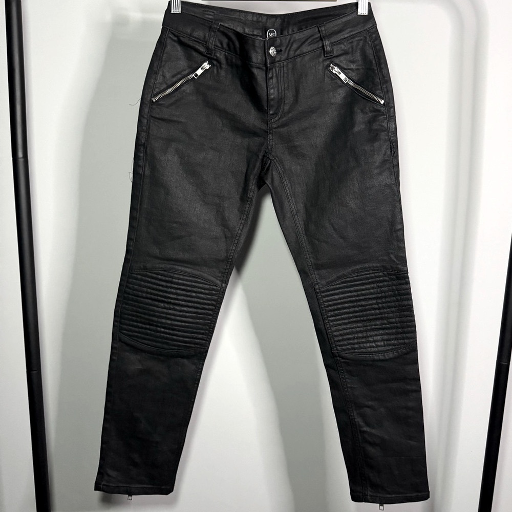 McQ Alexander McQueen Coated Moto Jeans